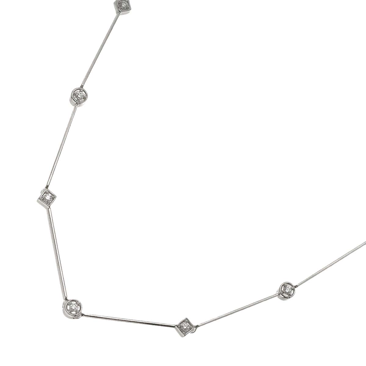 Diamond 0.29ct Necklace 18K White  Gold 750