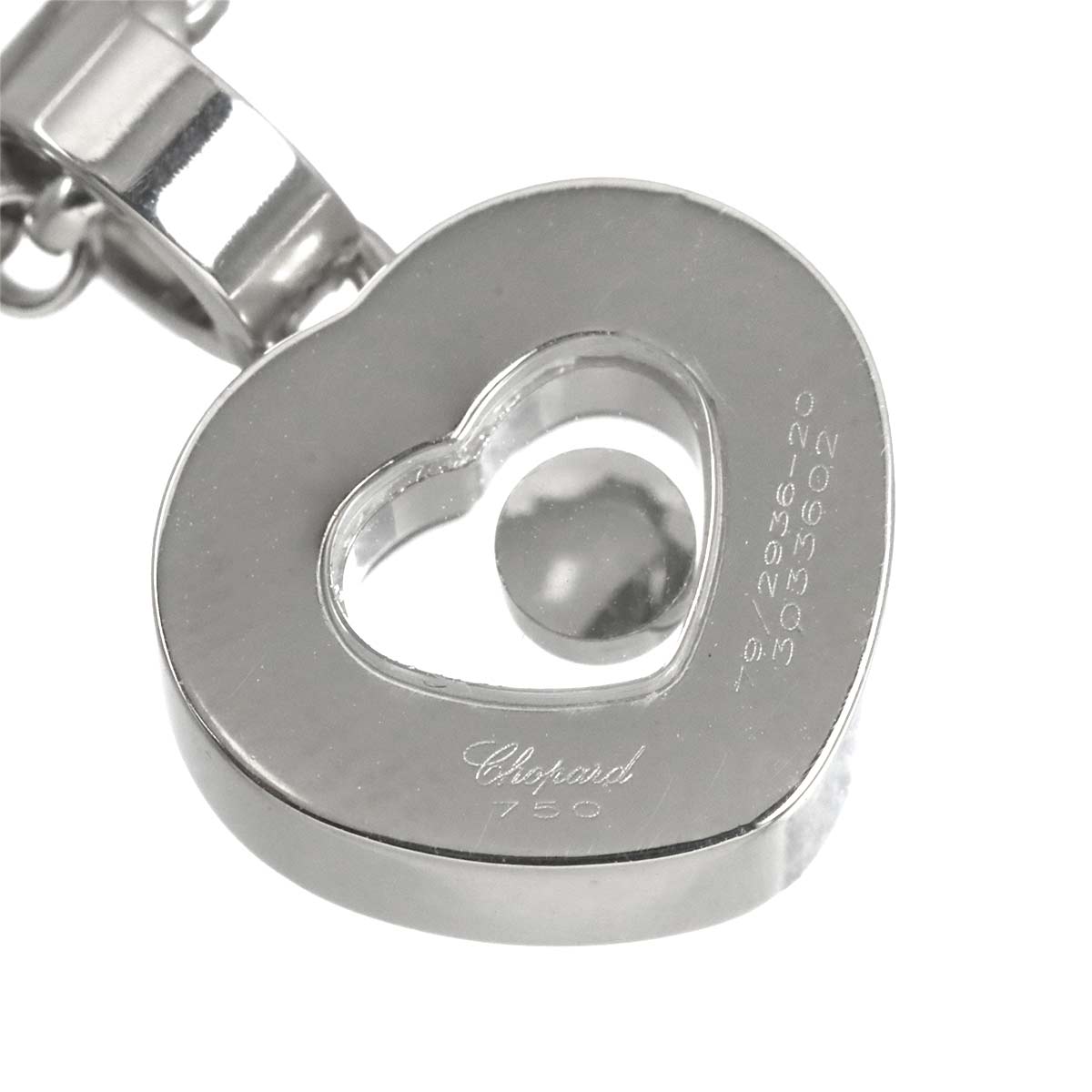 Happy Diamond Heart Necklace 18K White Gold 750