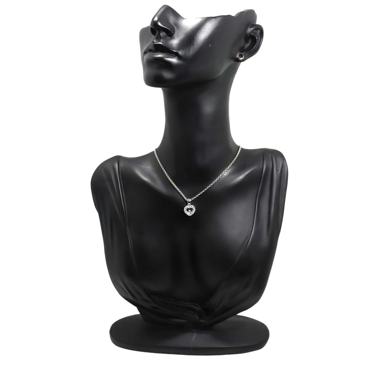 Happy Diamond Heart Necklace 18K White Gold 750