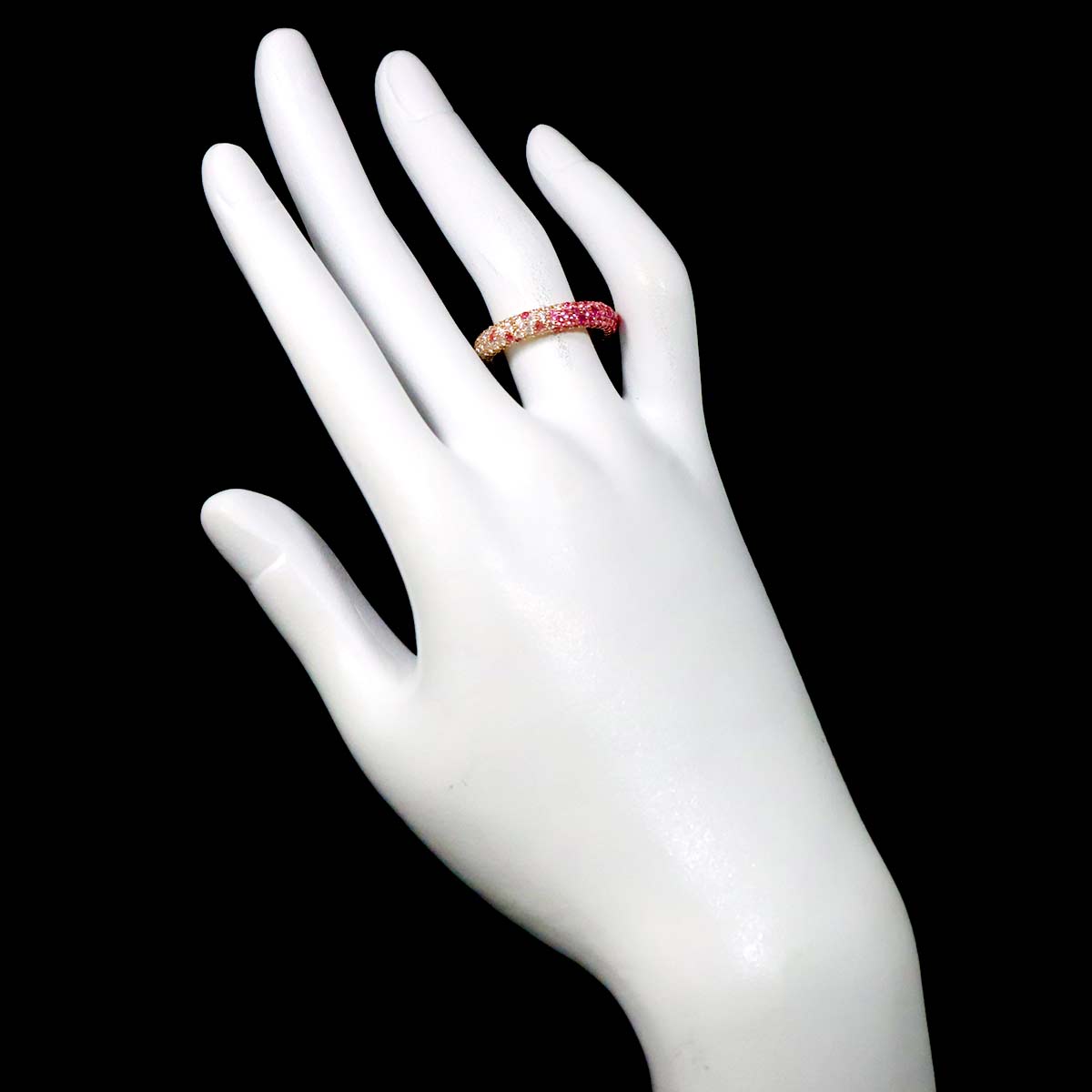 Sapphire 1.85ct Diamond 1.41ct Ring 18K PG 750 5.25(US)