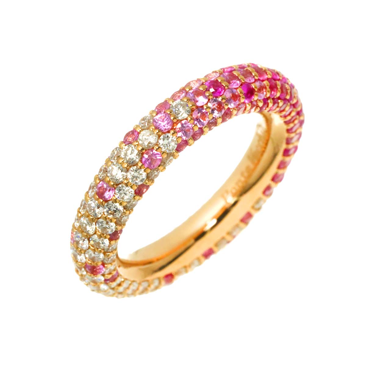 Sapphire 1.85ct Diamond 1.41ct Ring 18K PG 750 5.25(US)