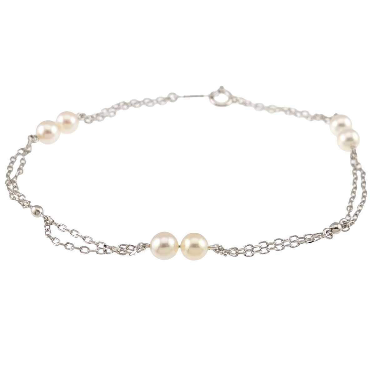Akoya Pearl 4.5mm Bracelet 18K White Gold 750