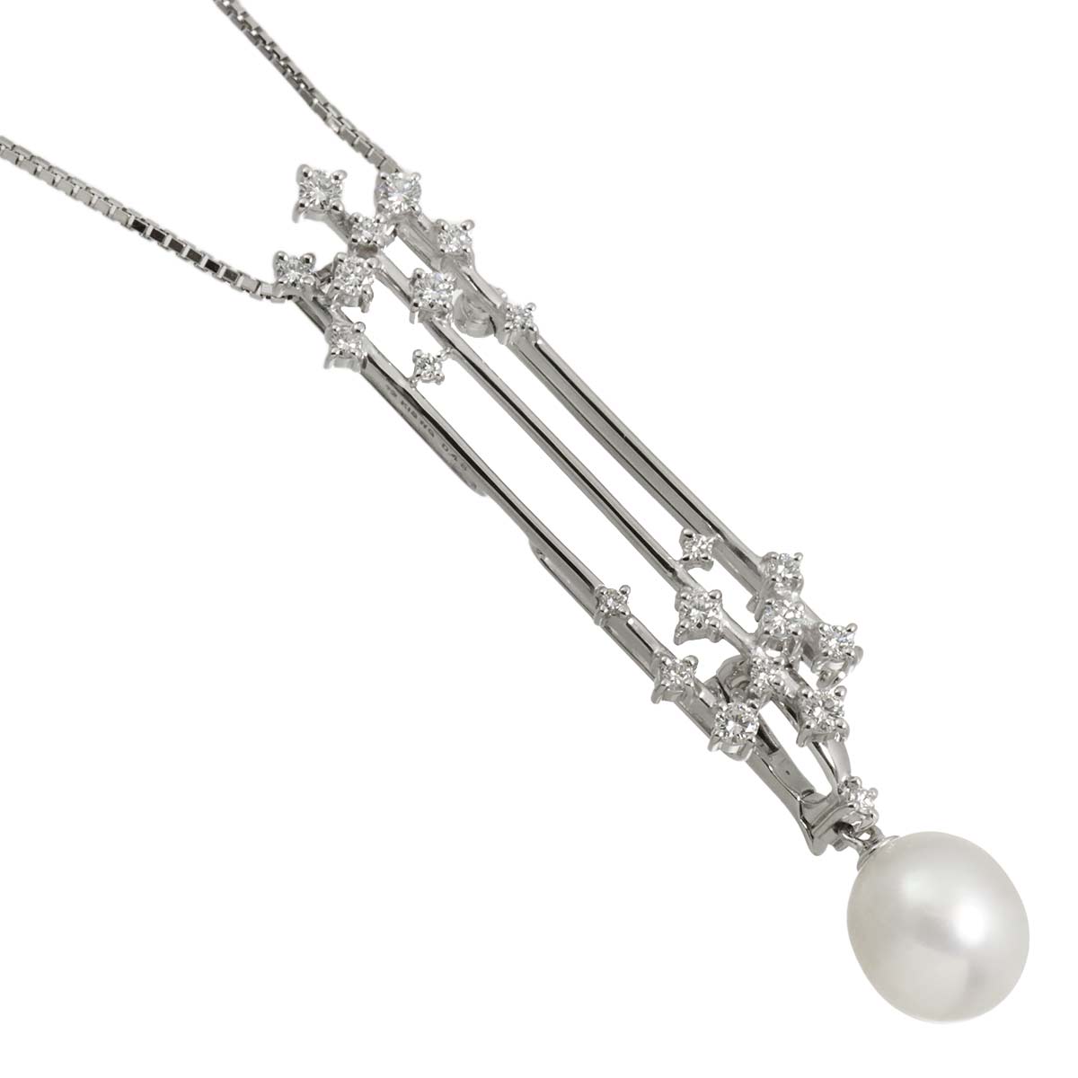 South Sea pearl Diamond 0.48ct/0.01ct Necklace 18K WG 3Way