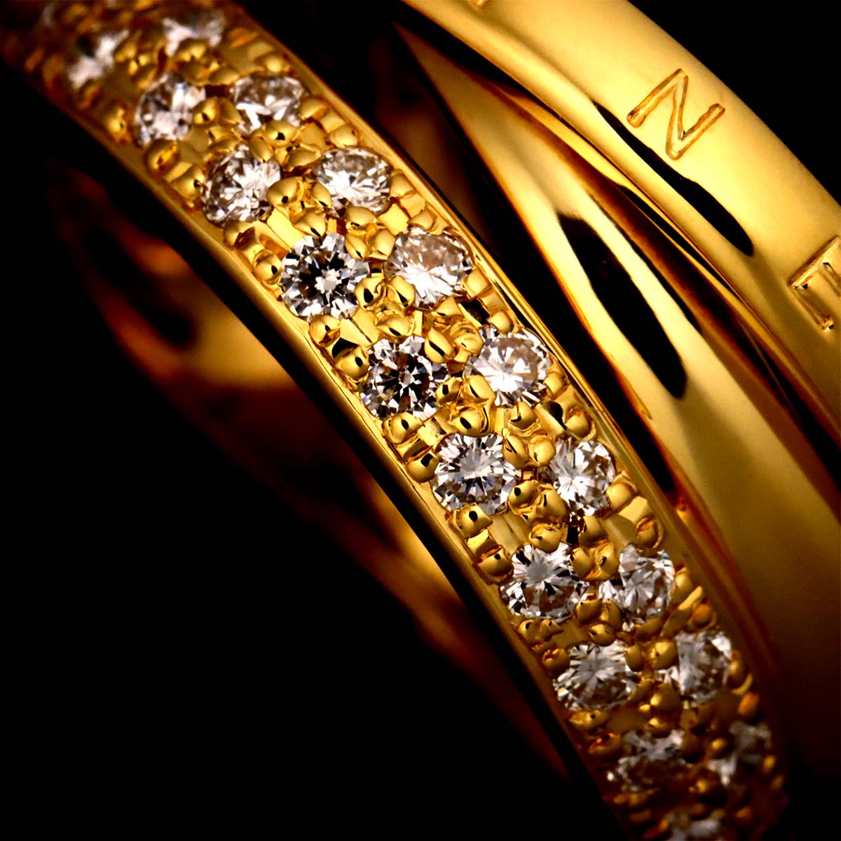 Diamond 0.50ct Ruby 0.02ct Ring 18K YG 750 Size6.75(US)
