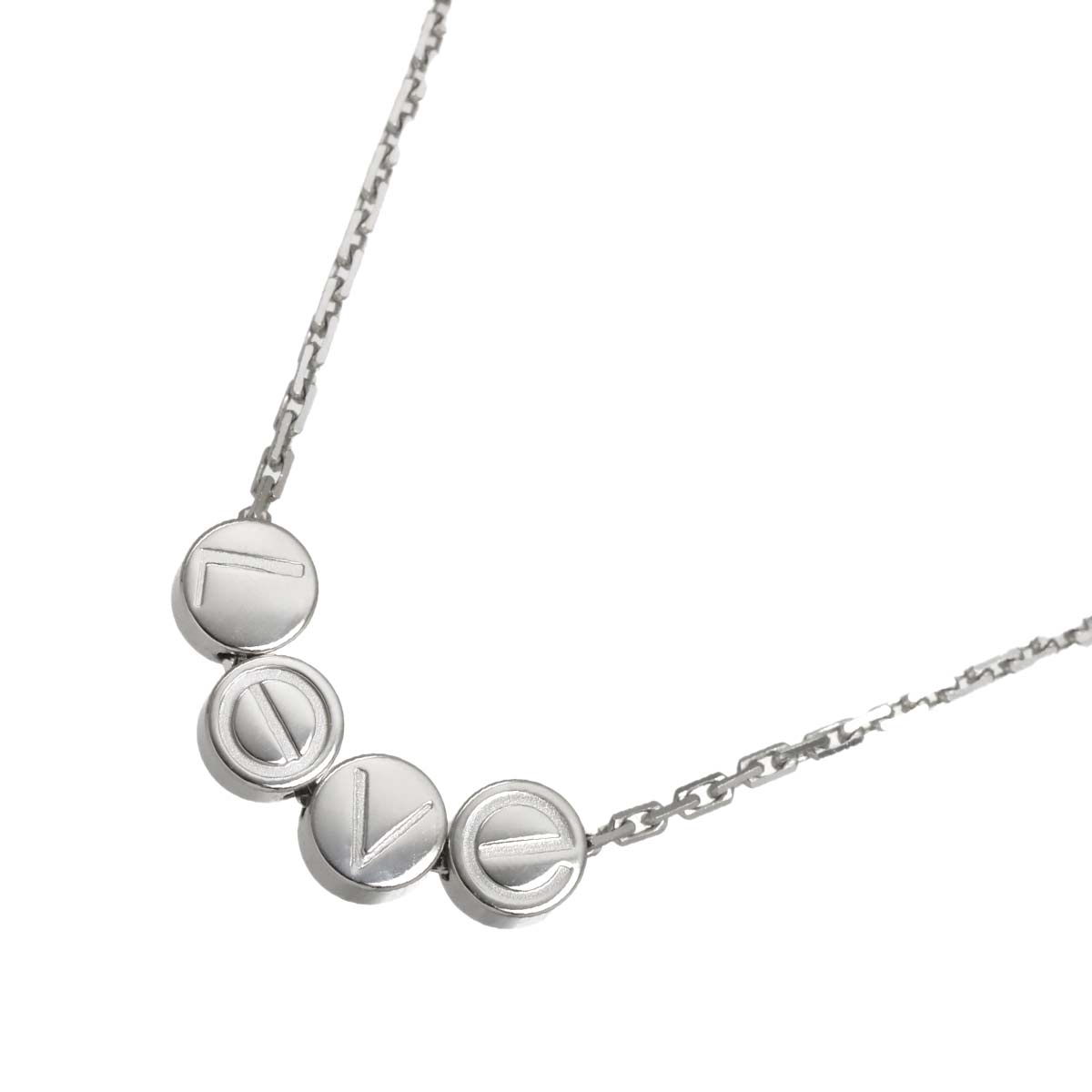 Love Logo Necklace 18K White Gold 750