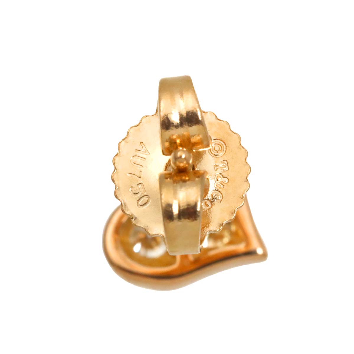 Sentimental Heart Diamond Earrings Pierced 18K PG 750