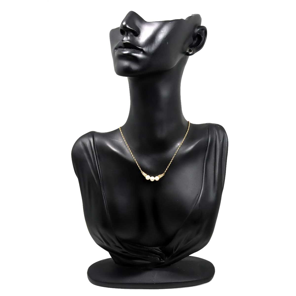 Akoya Pearl 5.4-5.0mm Diamond Necklace 18K YG 750