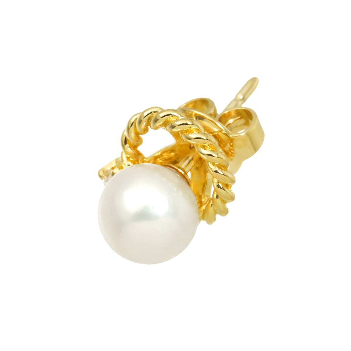 Akoya Pearl Diamond Earring Pierced 18K YG One piece only