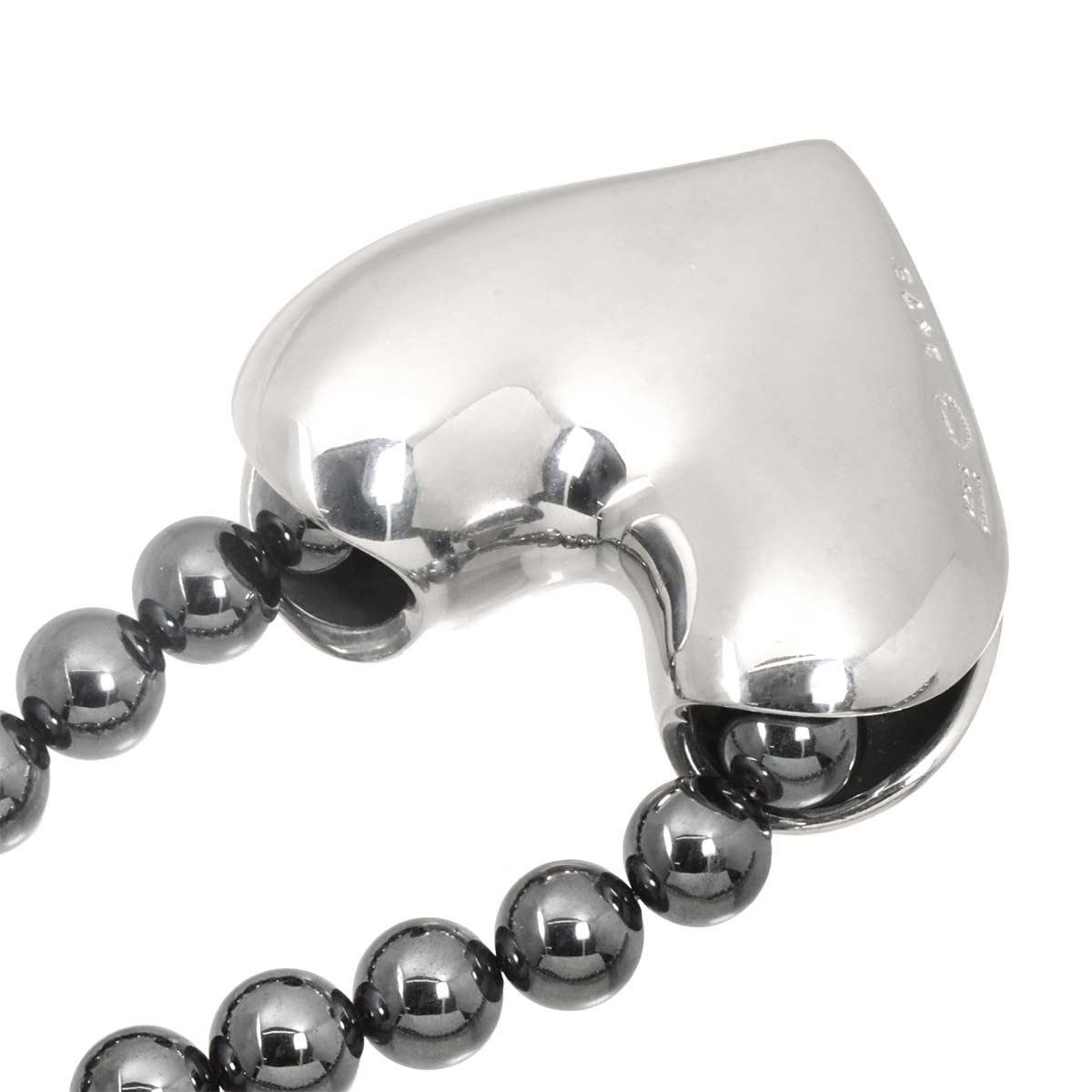 Hematite Heart Necklace Silver 925