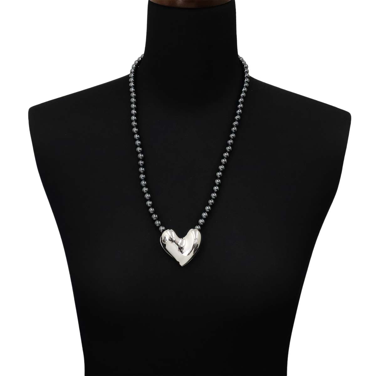 Hematite Heart Necklace Silver 925
