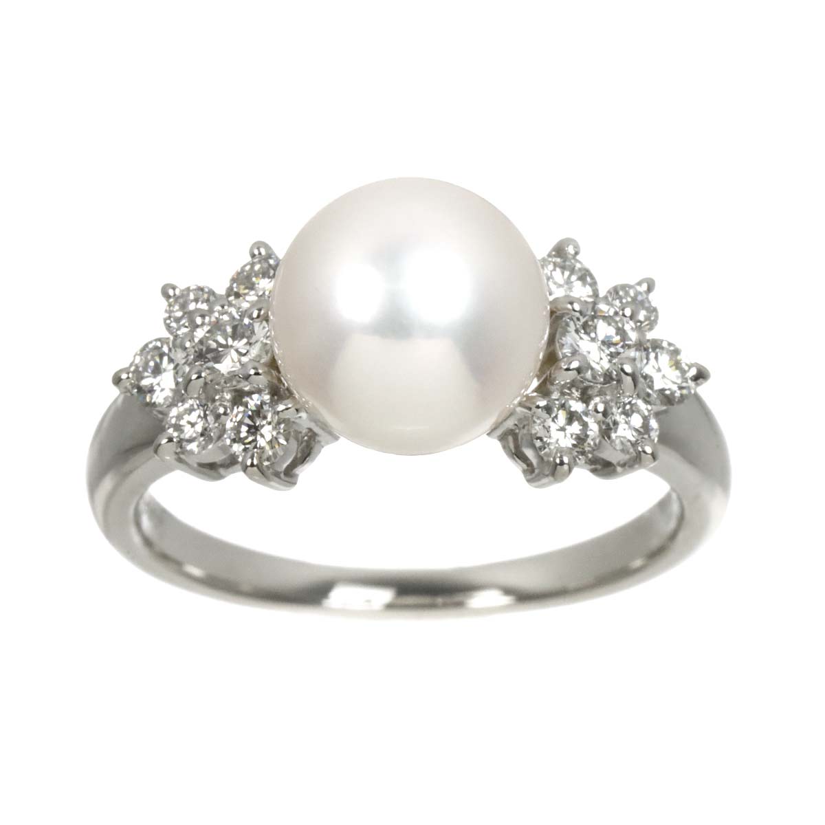 Akoya Pearl 8.4mm Diamond 0.50ct Ring Pt size6.25-6.5(US)