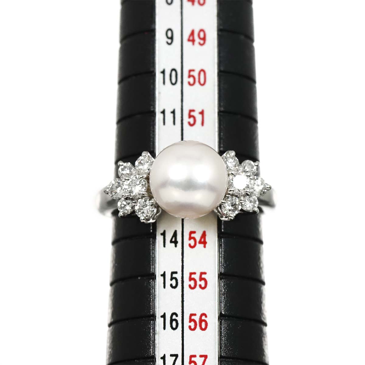Akoya Pearl 8.4mm Diamond 0.50ct Ring Pt size6.25-6.5(US)
