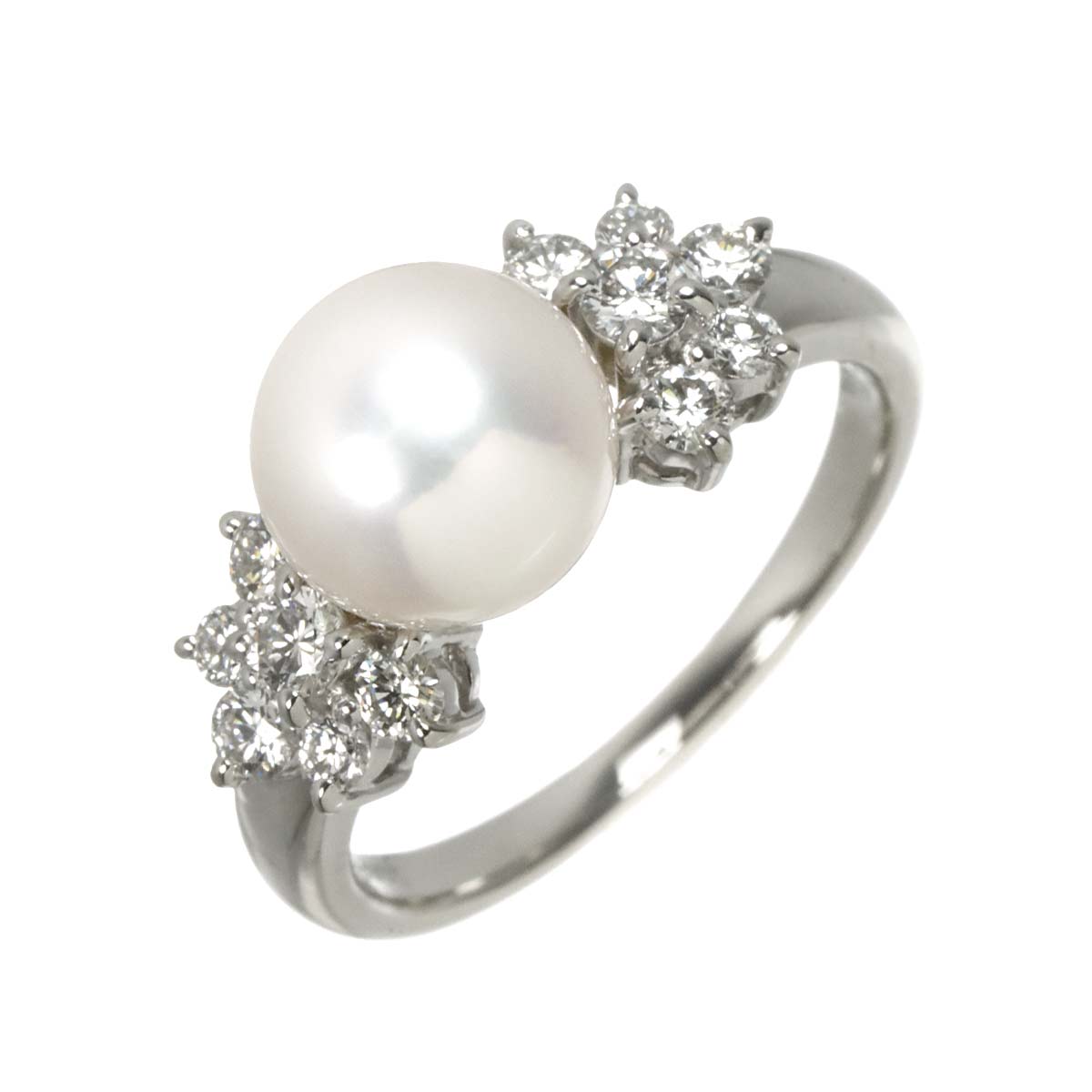 Akoya Pearl 8.4mm Diamond 0.50ct Ring Pt size6.25-6.5(US)