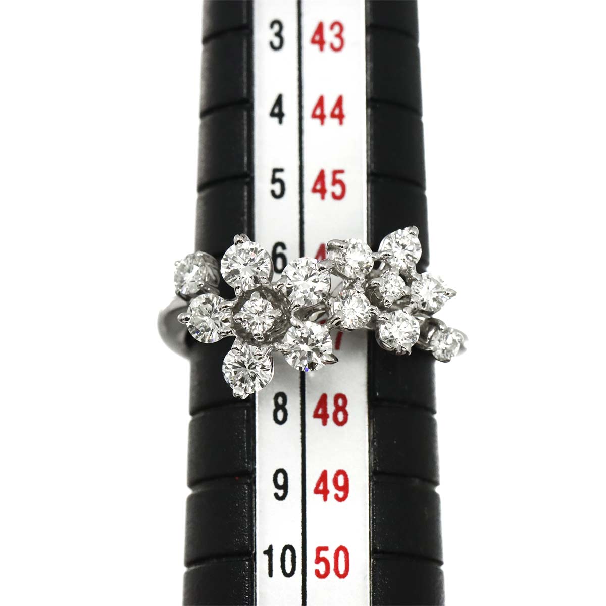 Diamond 0.83ct Ring 18K White Gold 750 Size4(US)