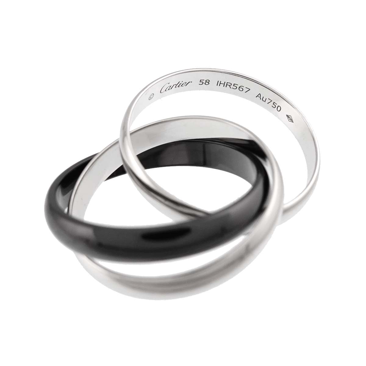 Trinity Ceramic Ring MM K18 White Gold 750 size58 8.25(US)