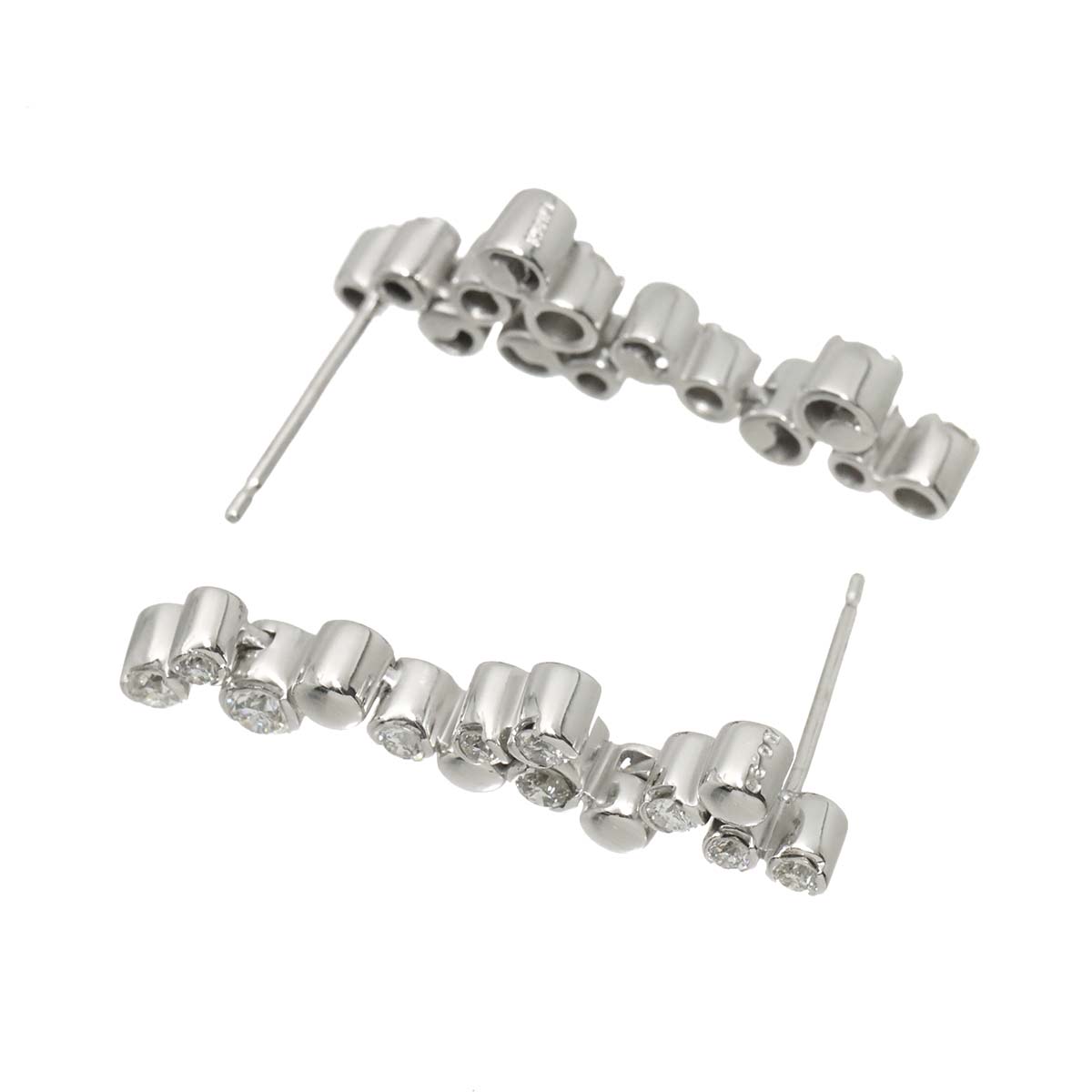 Diamond 0.30ct/0.30ct Earrings Pierced 18K K18 WG 750