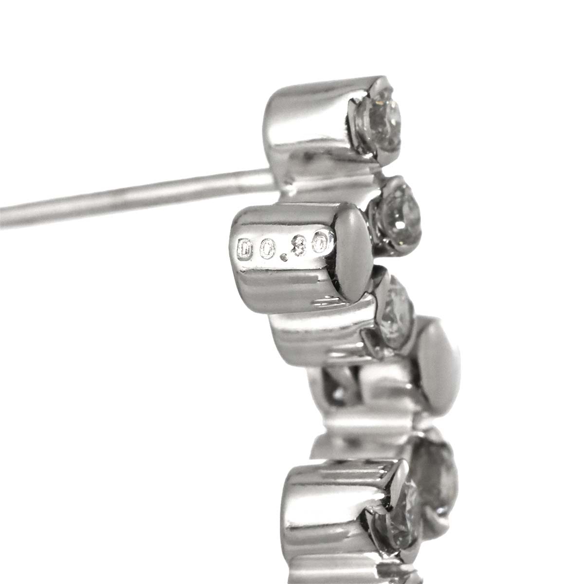 Diamond 0.30ct/0.30ct Earrings Pierced 18K K18 WG 750