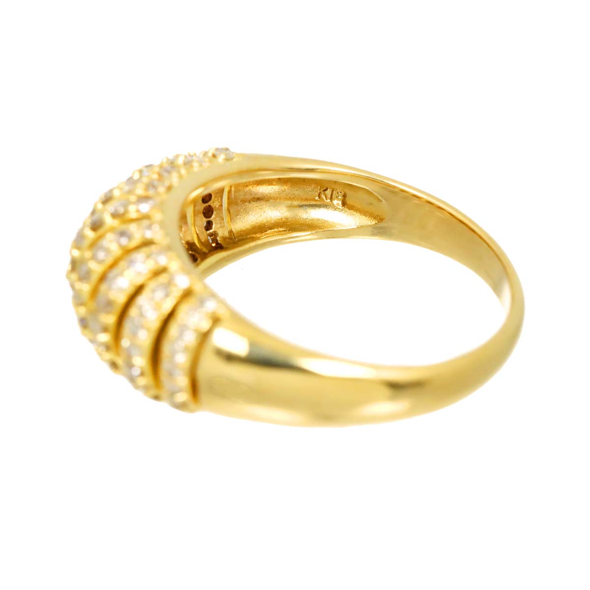 Diamond 0.76ct Ring 18K YG Yellow Gold 750 Size7.5(US)
