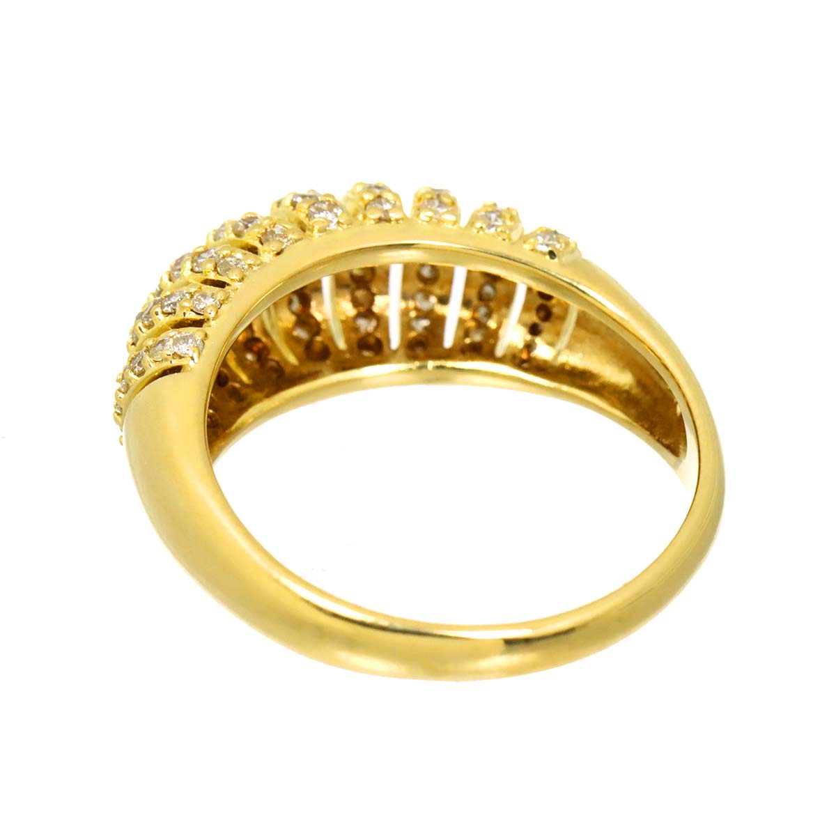 Diamond 0.76ct Ring 18K YG Yellow Gold 750 Size7.5(US)