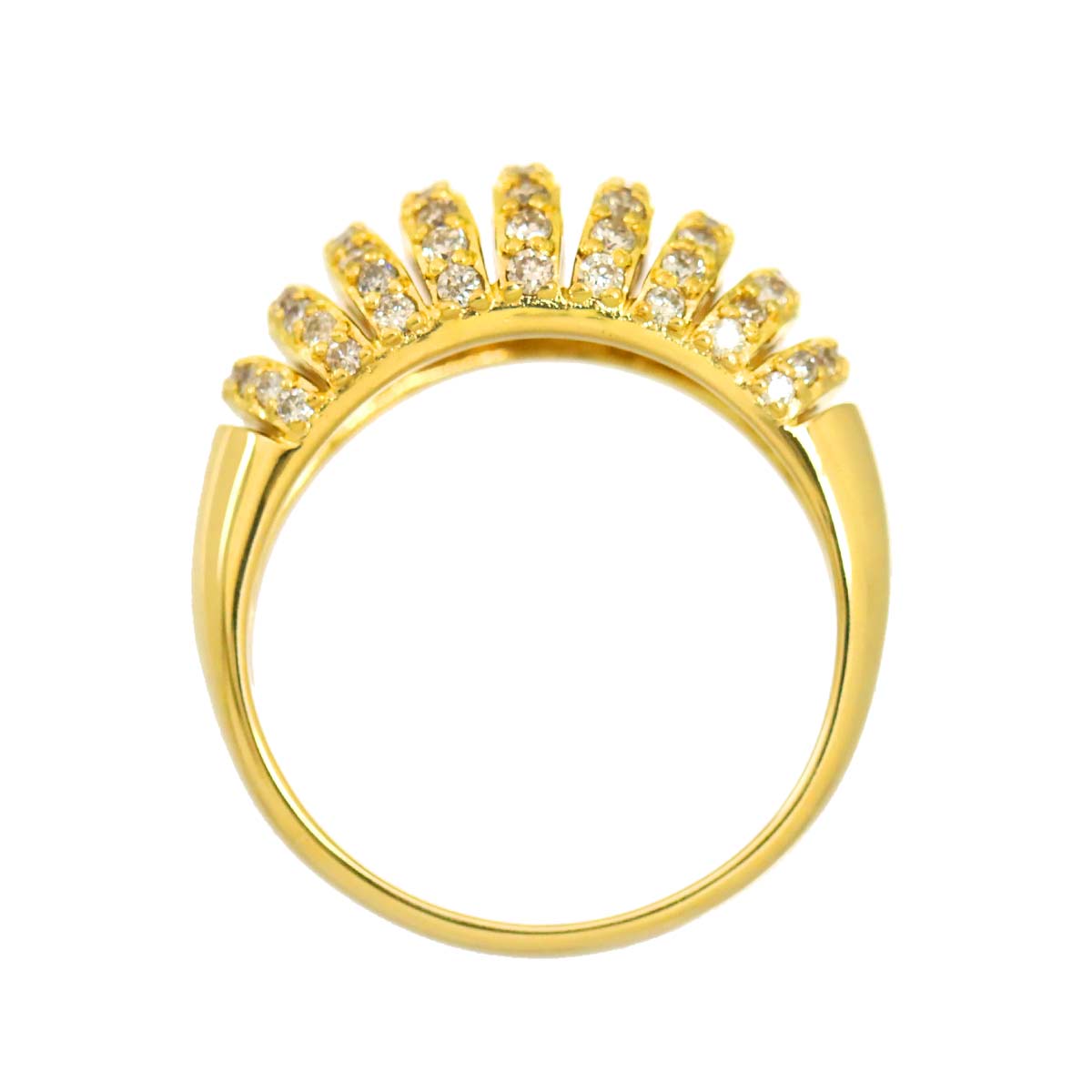 Diamond 0.76ct Ring 18K YG Yellow Gold 750 Size7.5(US)