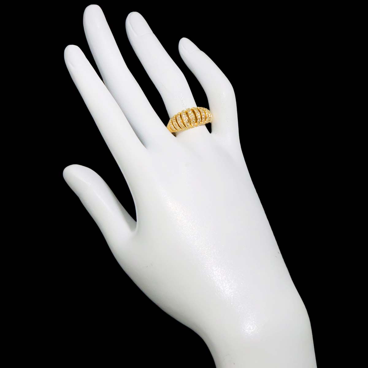 Diamond 0.76ct Ring 18K YG Yellow Gold 750 Size7.5(US)