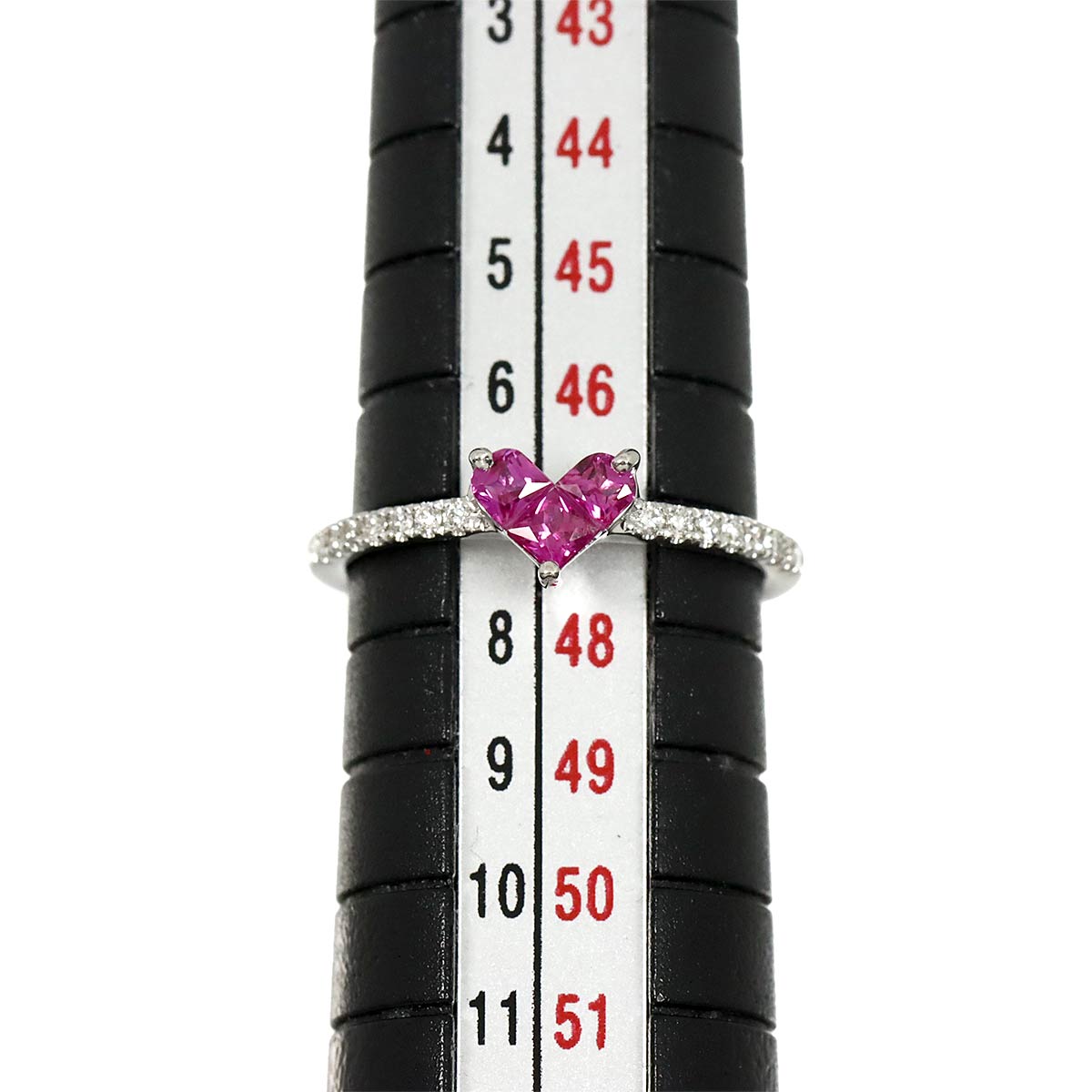 Ruby 0.25ct Diamond 0.06ct Ring 18K WG 750 Size4(US)