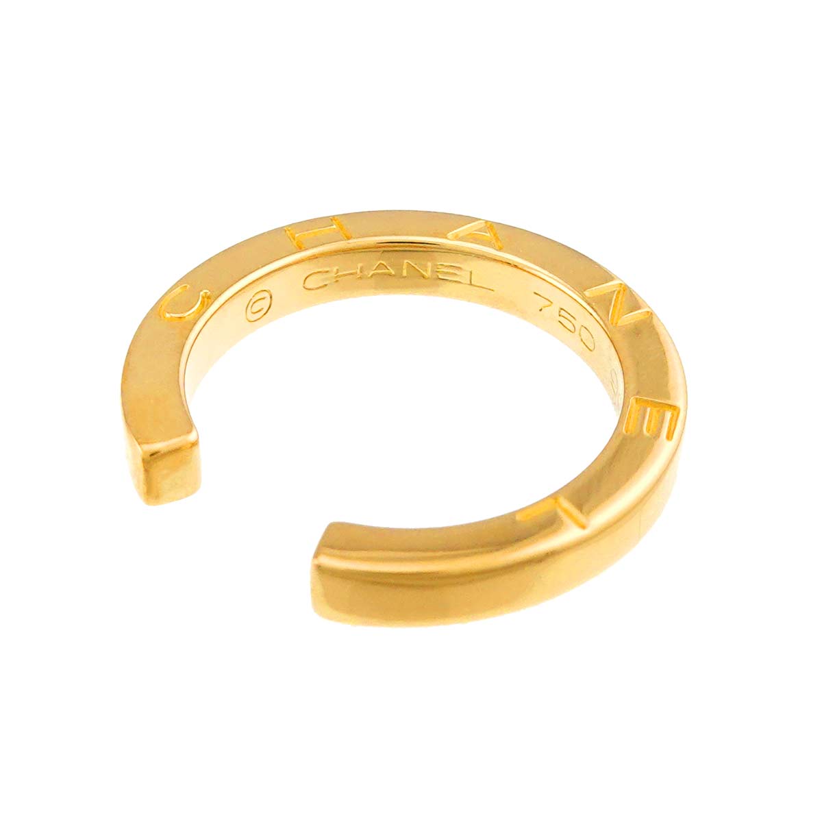 C Signature Ring 18K Yellow Gold 750 Size5.25-5.5(US)