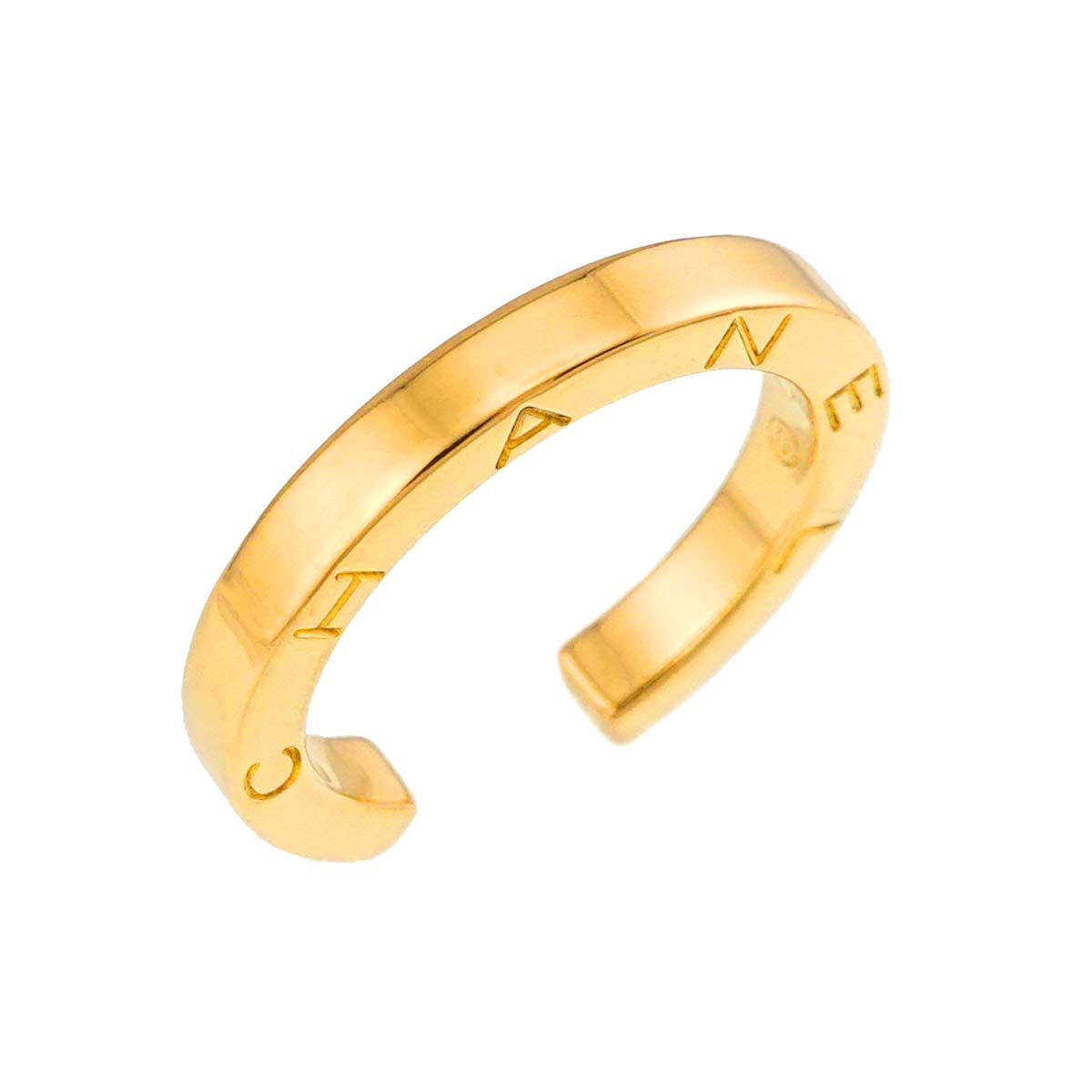 C Signature Ring 18K Yellow Gold 750 Size5.25-5.5(US)