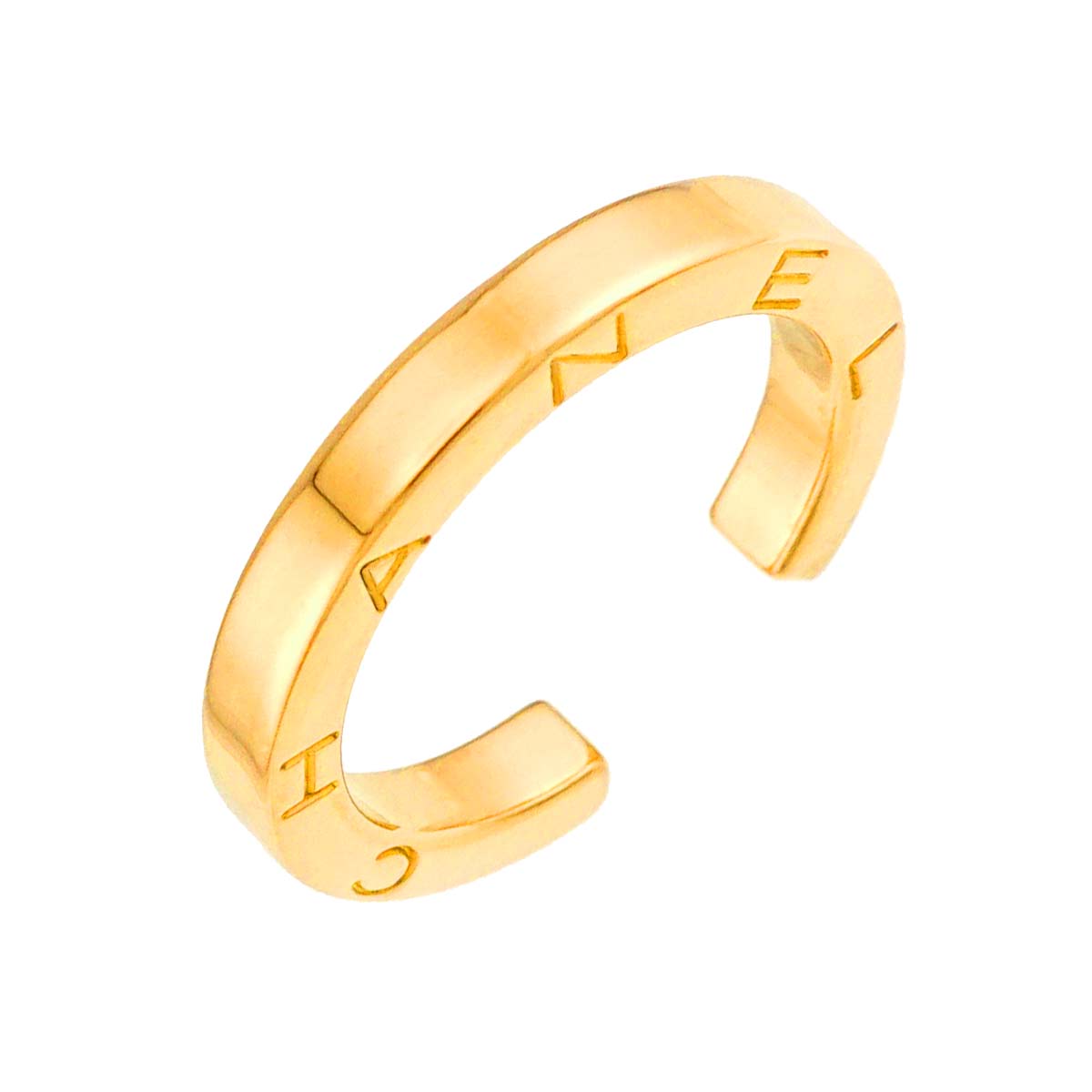 C Signature Ring 18K Yellow Gold 750 Size5.25-5.5(US)