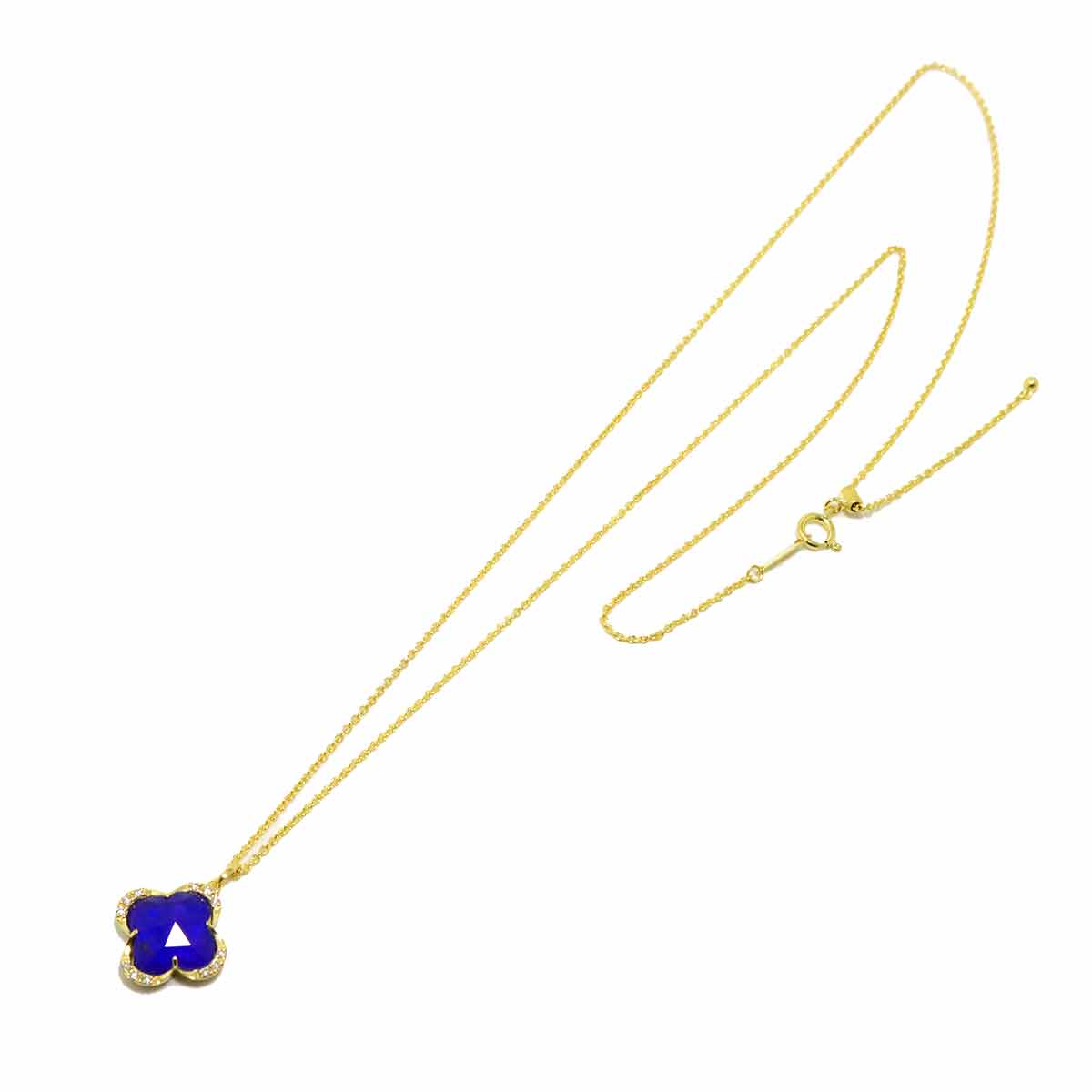 Lapis Lazuli BlueTopaz Diamond Necklace 18K YG 750