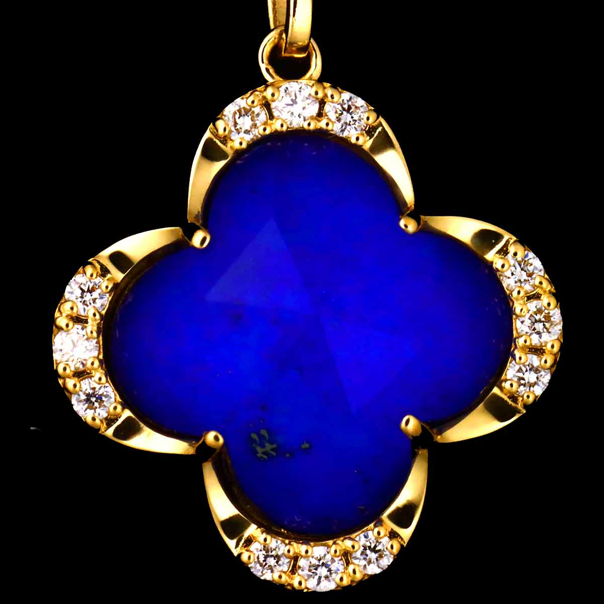 Lapis Lazuli BlueTopaz Diamond Necklace 18K YG 750