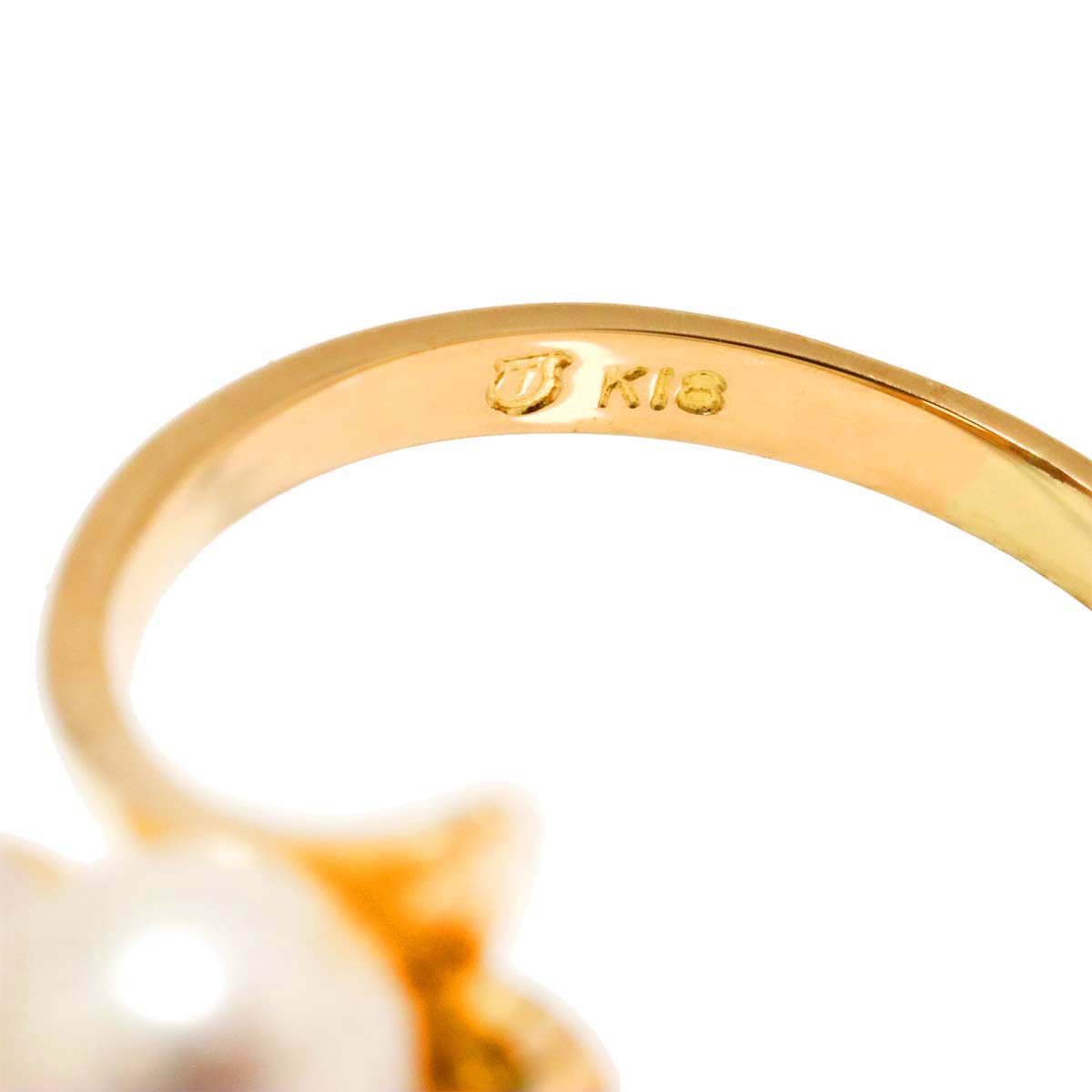 Aurora Akoya Pearl 6.7-5.6mm Ring 18K PG 750 Size4.5(US)