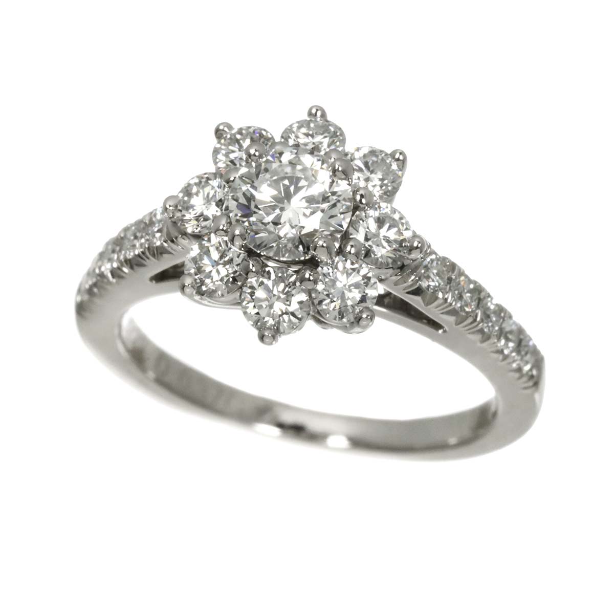 Sunflower Mini Diamond 0.37ct Ring Pt Size3.25(US)