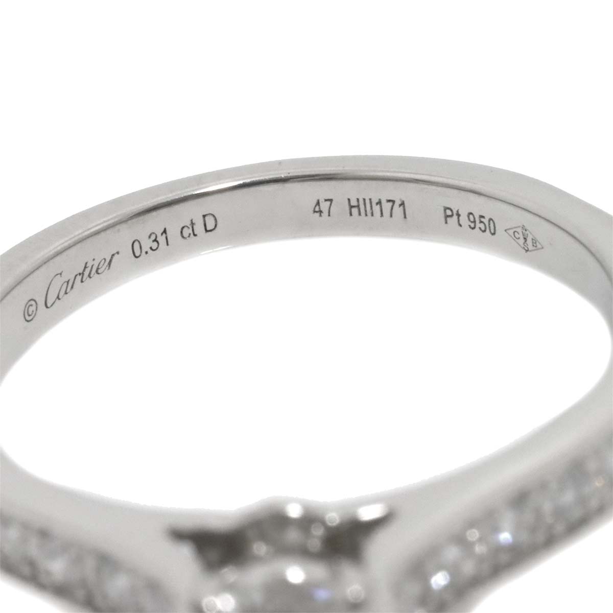 Diamond 0.31ct Ring Platinum size47 4(US)