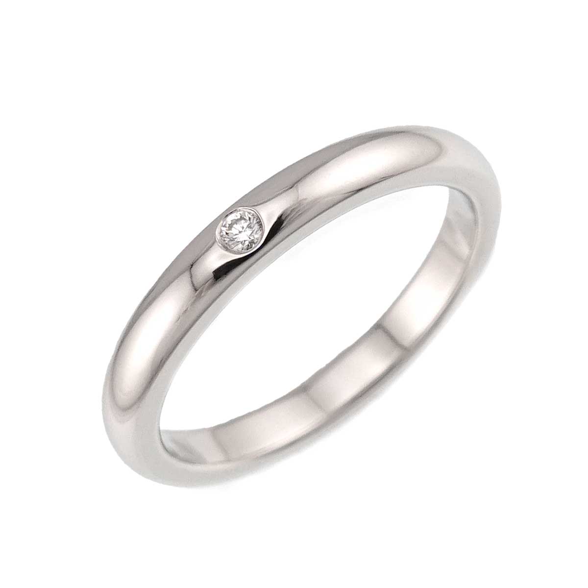 Stacking Band Ring Diamond 1P Platinum Size6.75(US)
