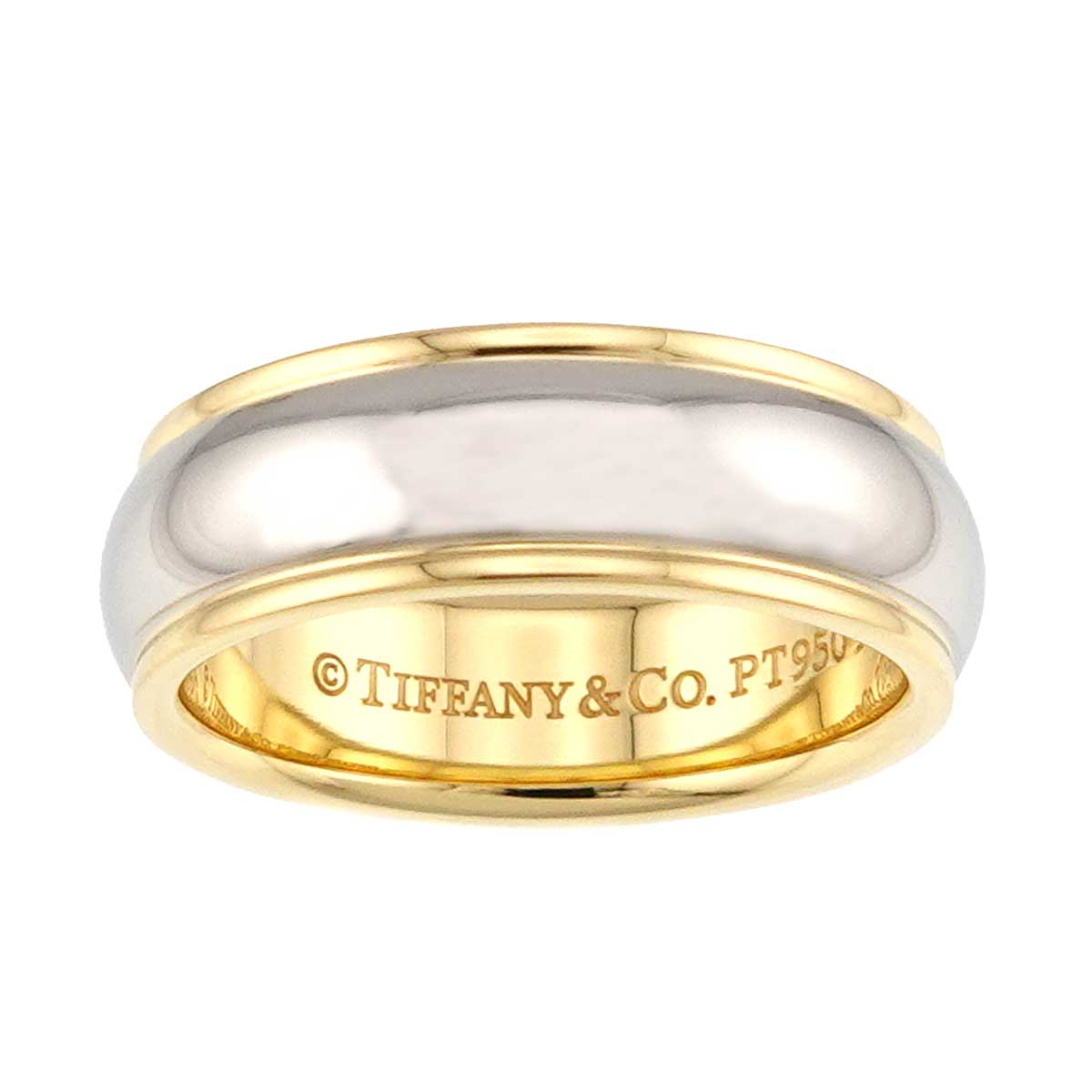 Band Ring 18K YG 750 Platinum Size4.75-5(US)