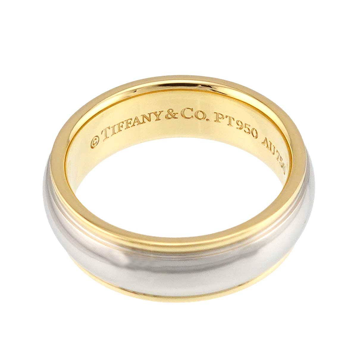 Band Ring 18K YG 750 Platinum Size4.75-5(US)