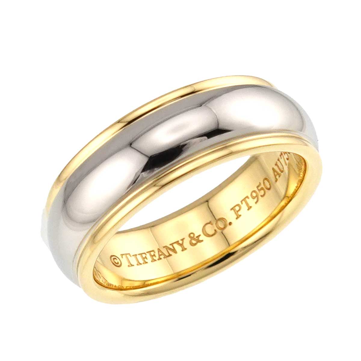 Band Ring 18K YG 750 Platinum Size4.75-5(US)