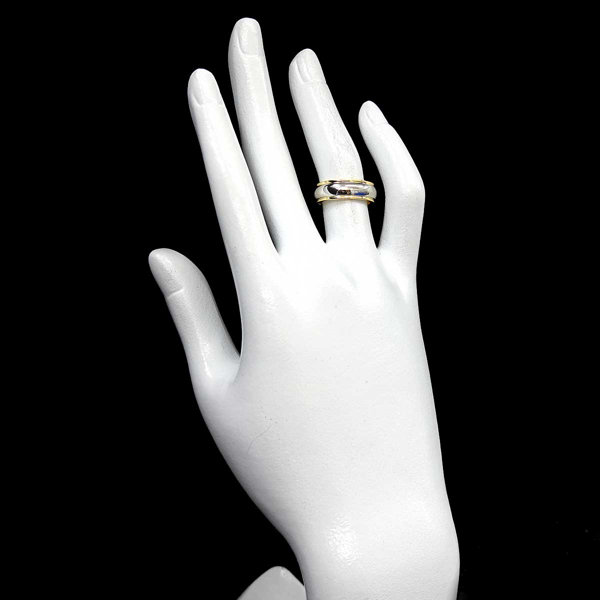 Band Ring 18K YG 750 Platinum Size4.75-5(US)