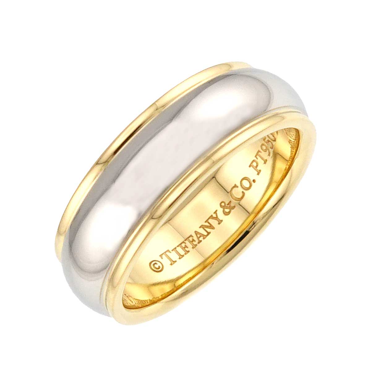 Band Ring 18K YG 750 Platinum Size4.75-5(US)