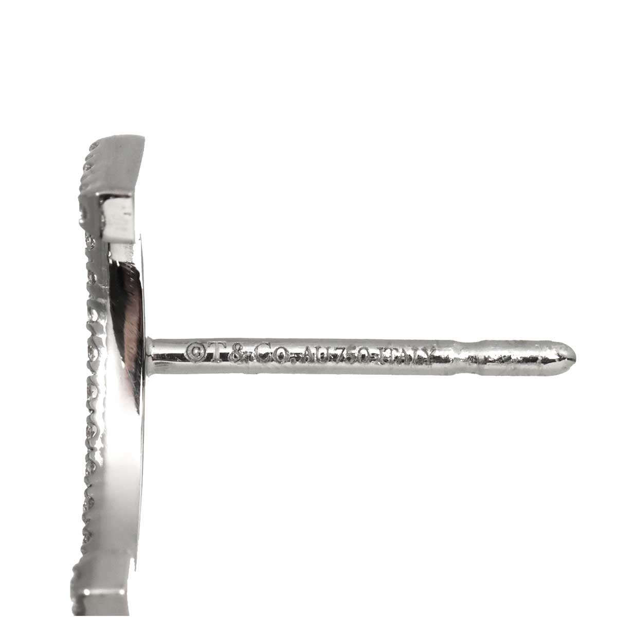 T Smile Mini Diamond Earrings Pierced 18K WG 750