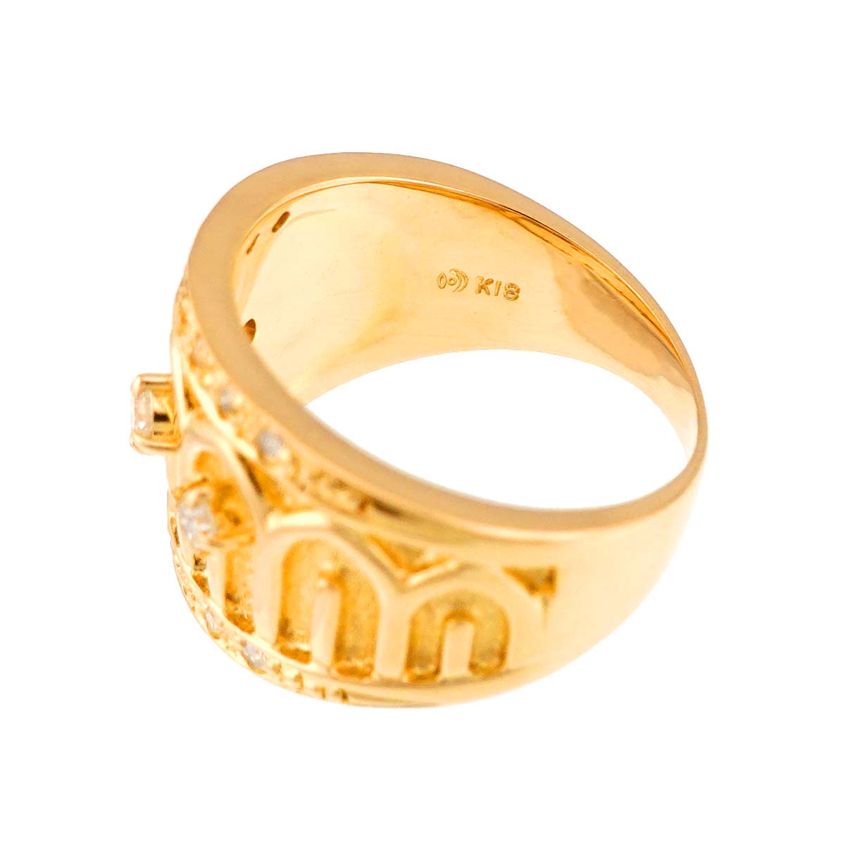 Diamond 0.25ct Ring 18K YG 750 Size5-5.25(US)