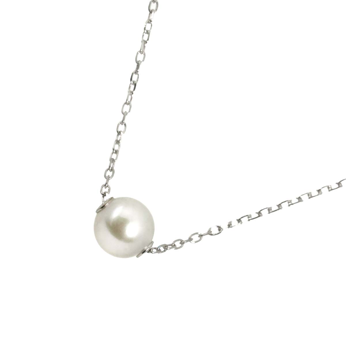 Akoya Pearl 7.4mm Necklace 18K White Gold 750