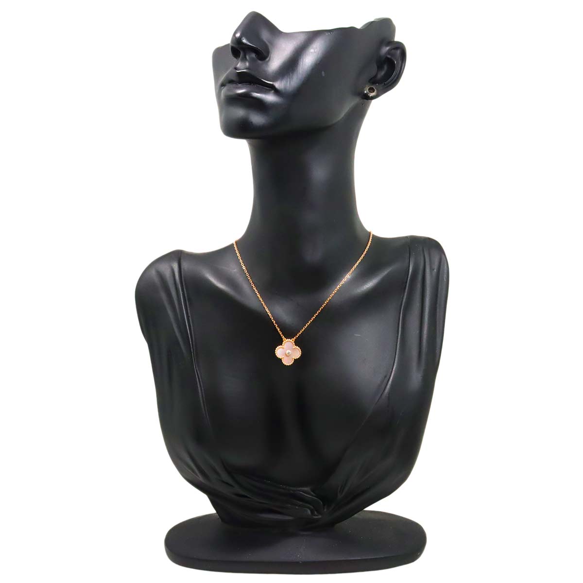 Vintage Alhambra Pink MOP Diamond Necklace 18K PG 750