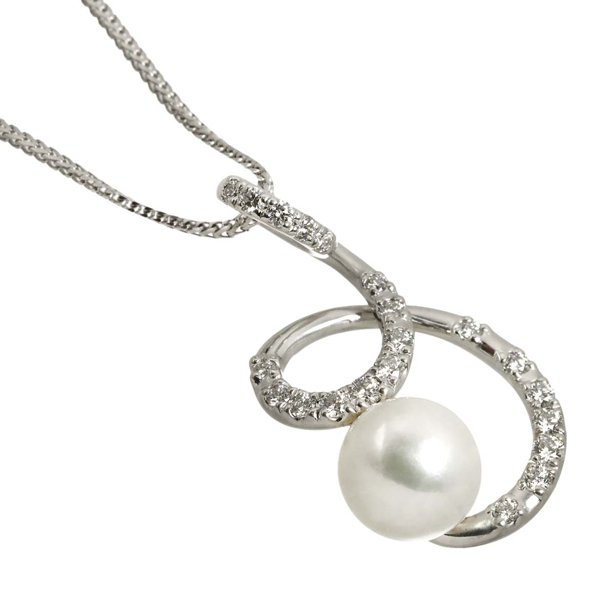 South Sea pearl 10.0mm Diamond 0.57ct Necklace 18K WG
