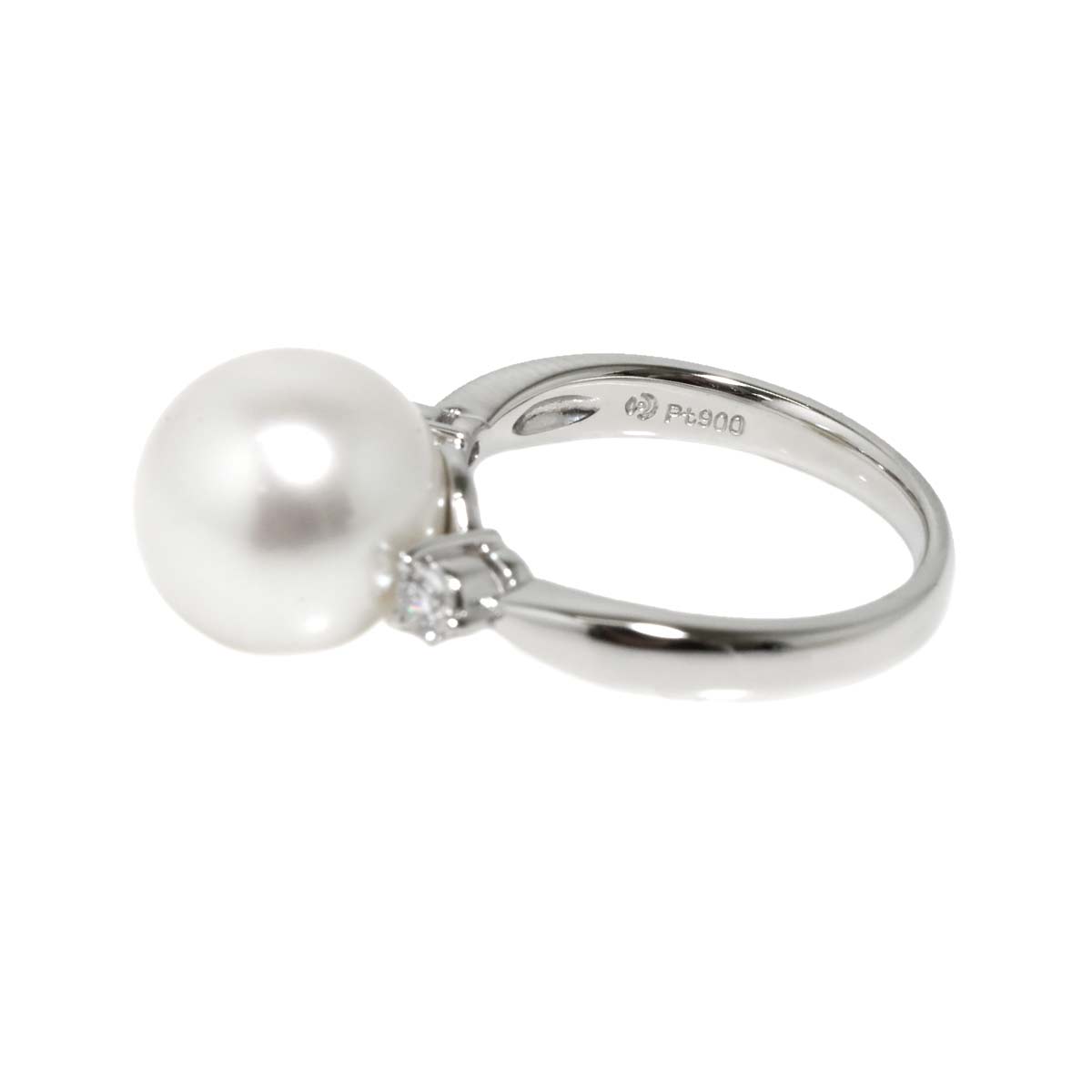 South Sea pearl 11.3mm Diamond 0.16ct Ring Platinum size6(US)