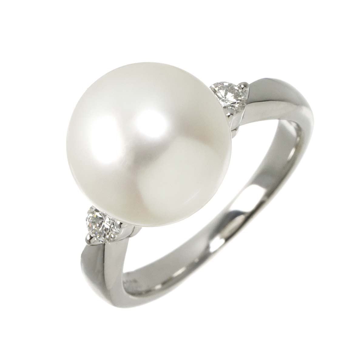 South Sea pearl 11.3mm Diamond 0.16ct Ring Platinum size6(US)
