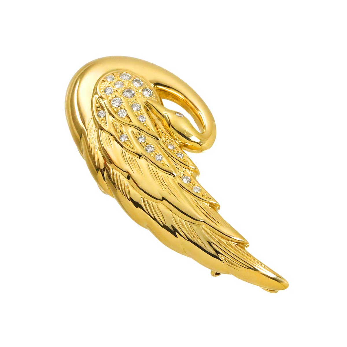 Diamond 0.25ct Bird Brooch 18K YG 750
