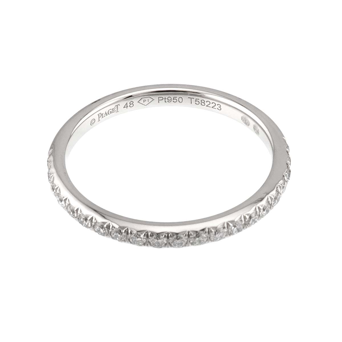 Lime light Half Diamond Ring Pt Platinum size48 4.5(US)