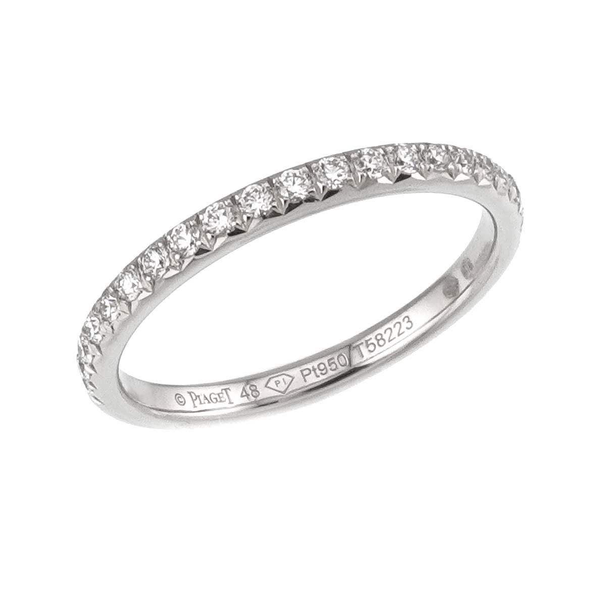 Lime light Half Diamond Ring Pt Platinum size48 4.5(US)